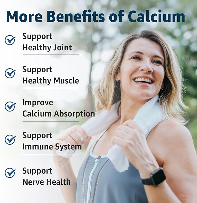 Sugar Free Calcium Gummies 600mg, Ocean Algae Calcium with Vitamin D3, K2, Magnesium, B6, B12, Organic Calcium Supplement for Bone Strength & Teeth Health, Orange Flavor, Vegan, 1 Pack