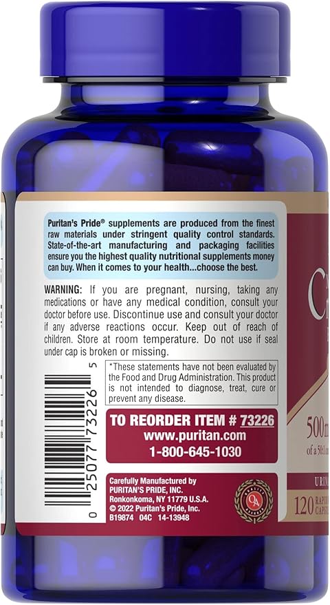 Puritan's Pride One A Day Cranberry - 120 Capsules Supports Urinary Health