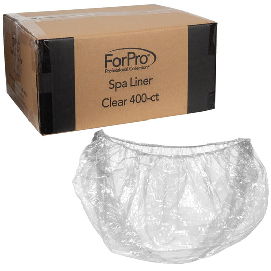 Forpro Professional Collection Spa Liners, Fit All Pedicure Spas, Disposable Liners, Clear, 400-Count