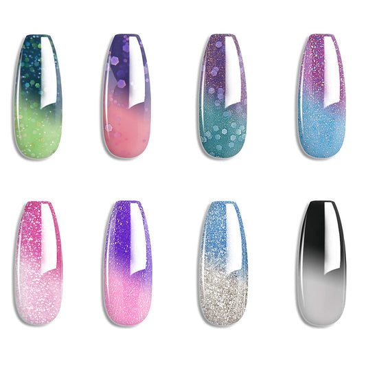 Omainy Gel Nail Polish Set -Color Changing Gel Nail Polish Set Purple Blue Pink Red Laverder Wind Red Black Color Changing Gel P