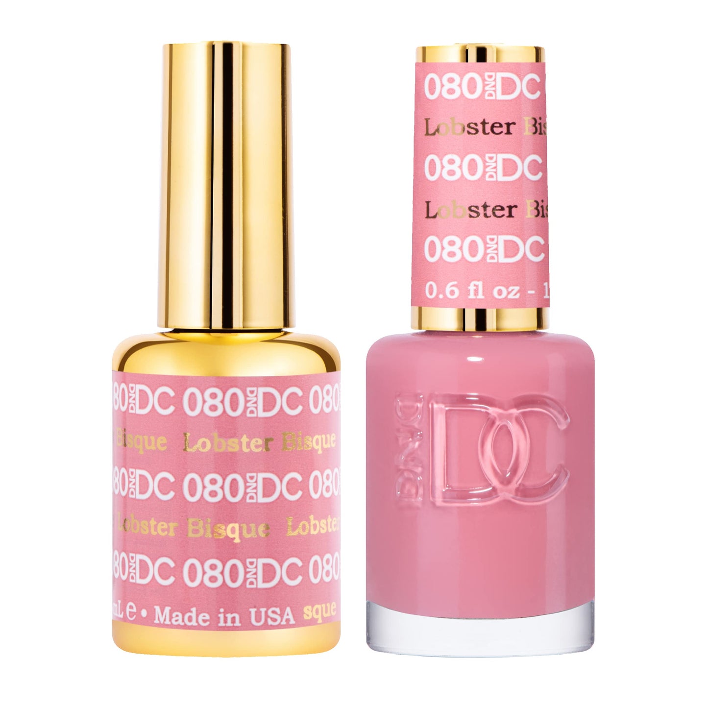 Dnd Dc Gel Polish Set, Pink Collection, Uv/Led Gel Polish And Air Dry Nail Lacquer, Matching Chip-Free Polish Duo, 080 Lobster B