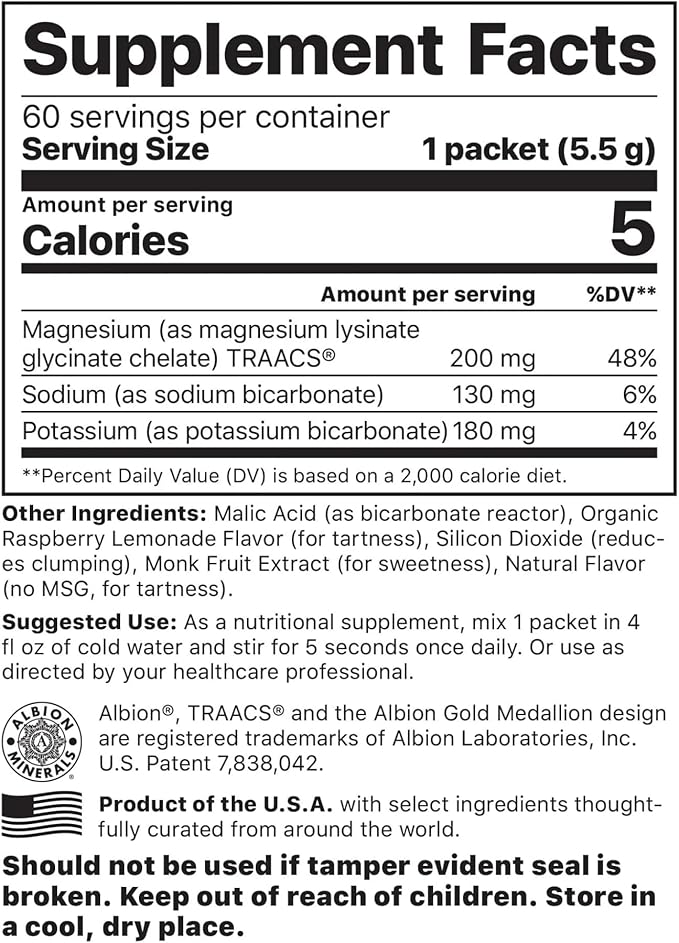 Jigsaw Health MagSoothe | Fast-Acting, Calming Magnesium Glycinate Powder Supplement | Raspberry Lemonade Flavor | 60 Servings (Packets)