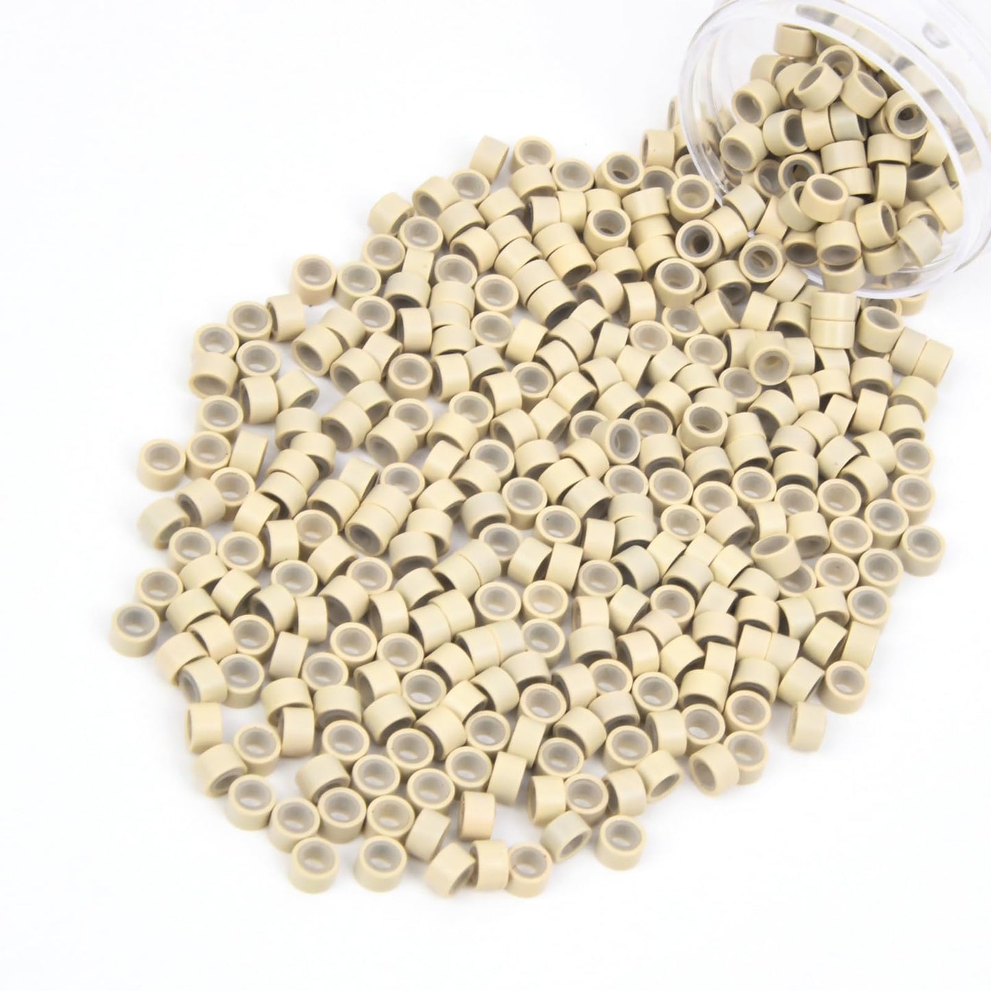 Vlasy 400Pcs 5Mm Silicone Lined Micro Ring Beads For Hair Extensions 5Colors Apply (400Pcs Blonde)