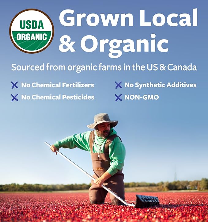 USDA Cranberry Powder Organic Certified - Organic Cranberry Juice Concentrate Support Urinary Tract Health for Women & Men - Pure Cranberry Concentrate Vegan Non-GMO & Filler Free (200 Servings)