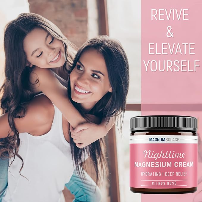 Magnesium Lotion – Nighttime Magnesium Cream – Apply to Leg Muscles, Arms or Chest - Topical Magnesium Chloride – USA Made and Safe for Kids (Citrus Rose) 4 Fl Oz (Pack of 1)