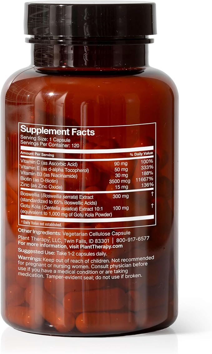 3-in-1 Hair, Skin, & Nails Herbal Supplement Capsules & Turmeric w/Black Pepper Herbal Supplement Capsules