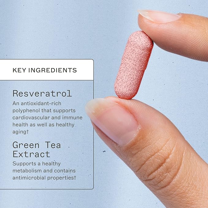 Amy Myers Resveratrol Supplement - Free Radical Scavenger to Support Immune System, Heart Health & Aging - Antioxidant Supplement to Balance Inflammatory Response & Support Blood Circulation, 60 Caps