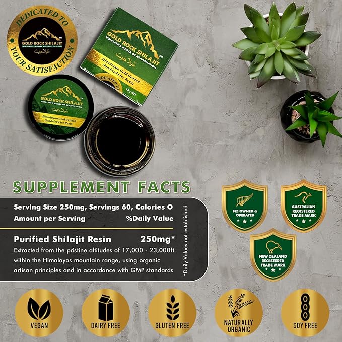 Pure Himalayan Sundried Shilajit Live Resin 15g - Authentic Gold Graded Himalayan Shilajeet Resin