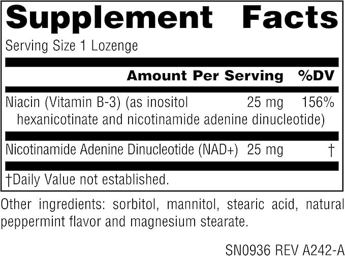 Source Naturals NAD+, Coenzymated B-3, Supports Cellular Energy*, 25 mg - 30 Lozenges