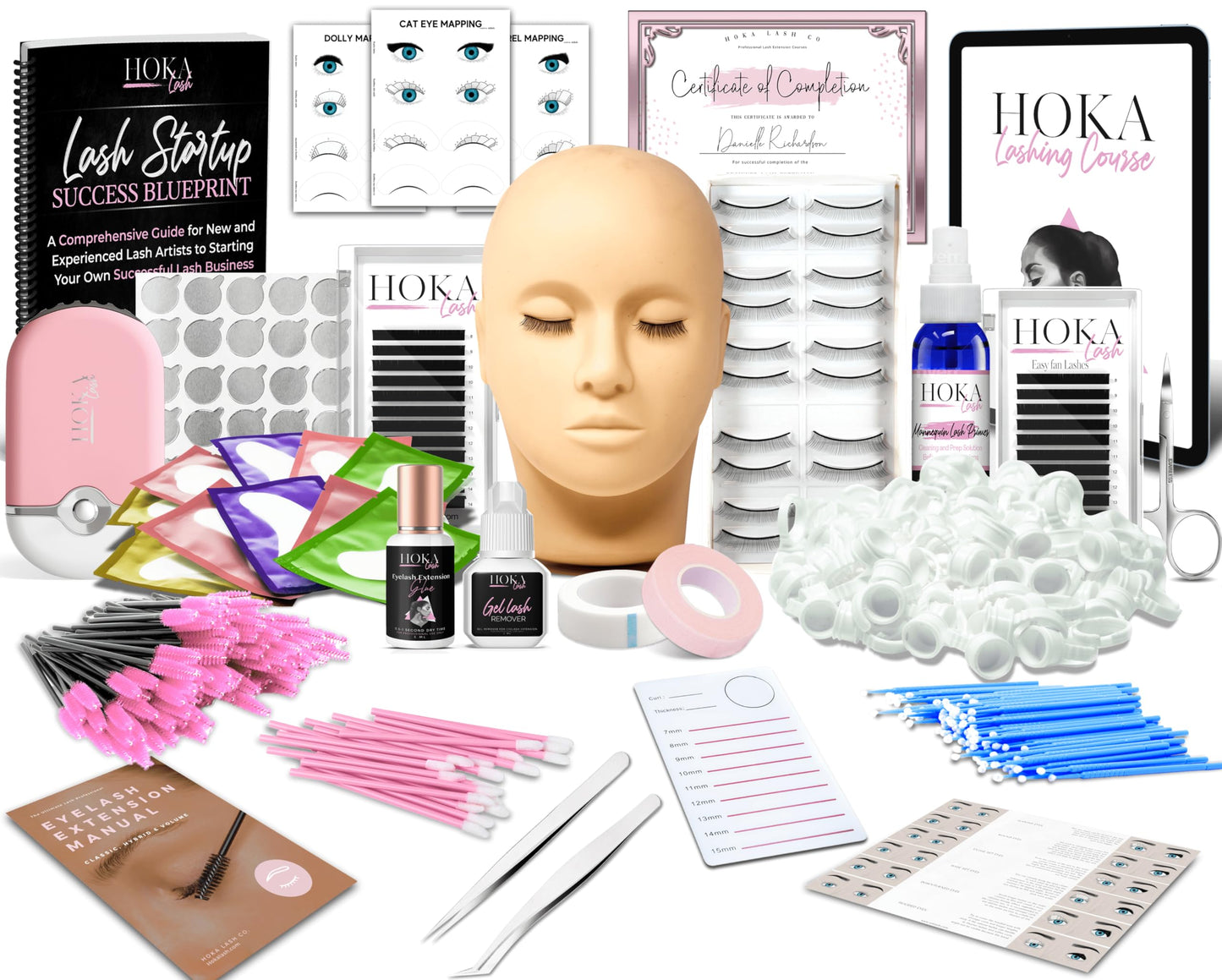 Hoka Lash Eyelash Extension Kit & Training Course And Certification, Professional Lash Extension Kit For Beginners Includes Prac
