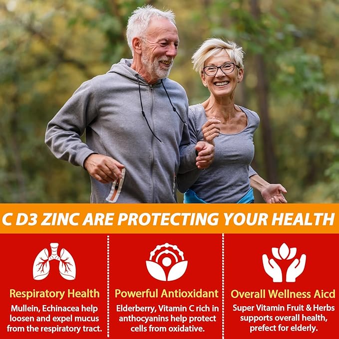 Bundle: Vitamin C + D3 + Zinc Gummies for Adults 50 + & Vitamin K2 Gummies