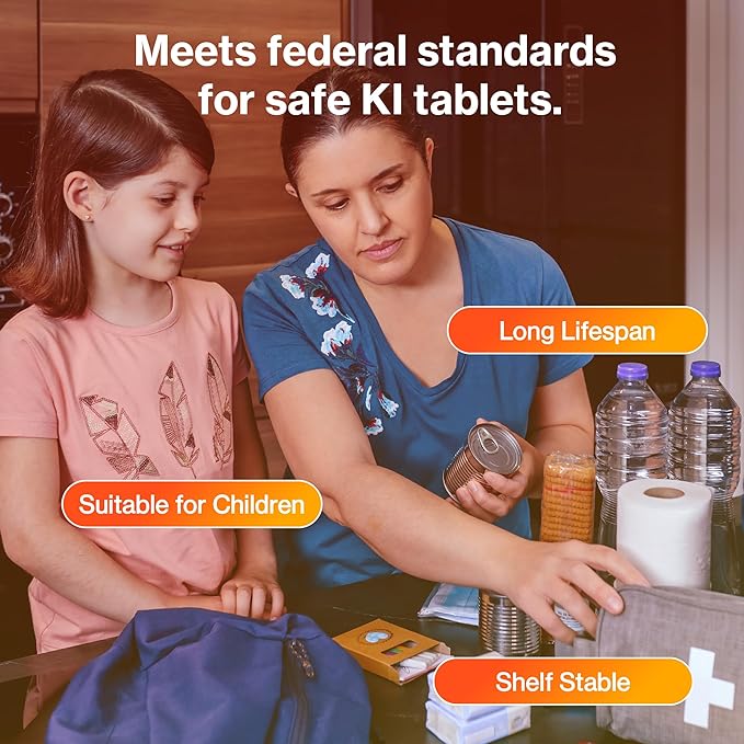 65mg Potassium Iodide Tablets (960 Pack) - Protects Your Thyroid from Nuclear Radiation Exposure