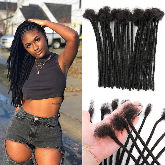 Loc Extension Human Hair 8 Inch 100 Strands Width 100% Real Huamn Hair Permanent Dreadlocks Extension For Men Women Can Be Dyed