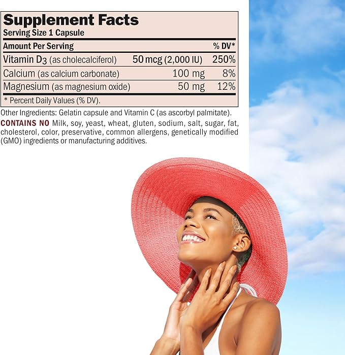 ANDREW LESSMAN Vitamin D3 1000 IU 360 Capsules - High Potency, Essential for Calcium Absorption, Supports Bone Health, Healthy Muscle Function, Immune System, More. Small Easy to Swallow Capsules