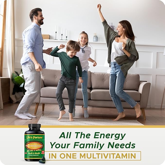 Life's Fortune Multivitamin All Natural Energy Source Supplying Whole Food Concentrates, Antioxidants, Amino Acids, Enzymes, Trace Minerals & More (90 Count (Pack of 1))
