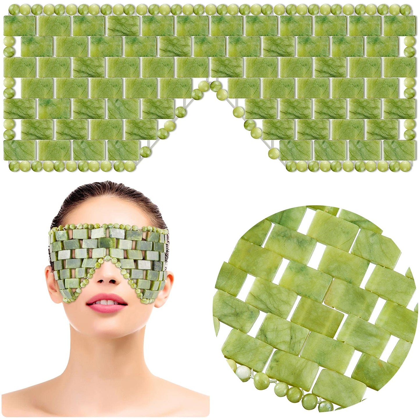 Jade Eye Mask Stone Eye Mask Hot Or Cold Using Jade Mask Green Jade Facial Eyes Sleeping Mask Relief Eye Cover For Women Men Soo