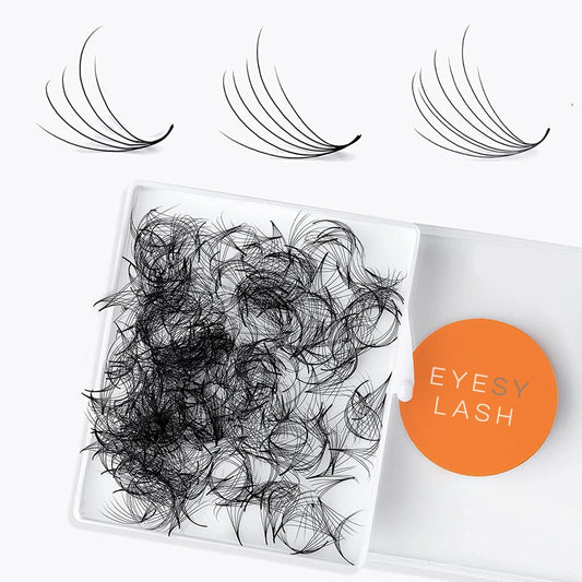 Eyesy Lash 500 Camellia Promade Fans - 5D 0.07 Size 7-9-11Mm Curl D - Natural Premade Lash Fans For Eyelash Extensions 3 Lengths