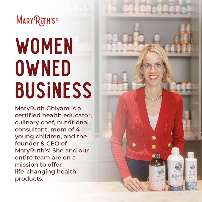 MaryRuth Organics Vitamin B12 Liquid Spray | Vegan, Non-GMO, Gluten-Free | USDA Organic Supplement | Energy & Nervous System Support | B12 Vitamins for Women & Men | 1,500 mcg | 1 Fl Oz