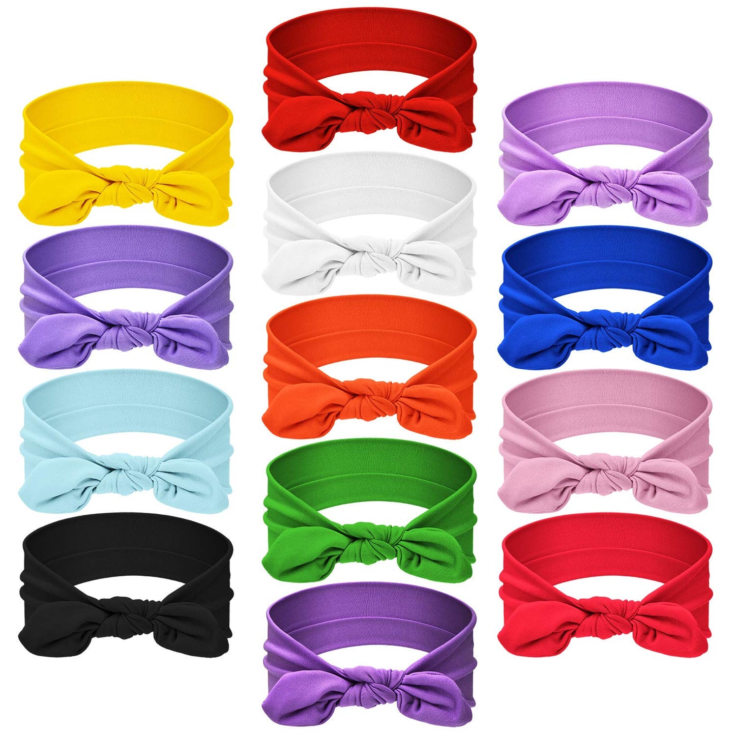 Willbond 13 Pieces Hair Bands Bows Solid Color Knot Headwrap Bowknot Headbands Rabbit Ear Hairband Hair Accessories For Woman Gi