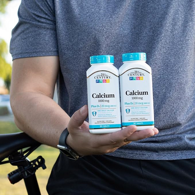 21st Century Calcium Plus D Tablets, 1000 mg, 90 Count (Pack of 2)