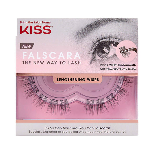 Kiss Falscara Diy Eyelash Extension Lengthening Wisps - Featherlight Synthetic Reusable Artificial Eyelashes Pack Of 10 Mini Las