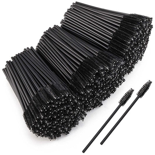 Disposable Mascara Wands Brush Makeup Spoolies Bulk For Eyelash Extensions, Black (1000 Pieces)