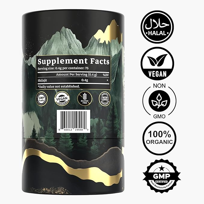 Pure Himalayan Shilajit Resin - 75% Fulvic Acid, 85+ Trace Minerals, Supports Vitality & Stamina - Includes Steel Spoon, 30g, Lab Tested for Purity, Pack of 2