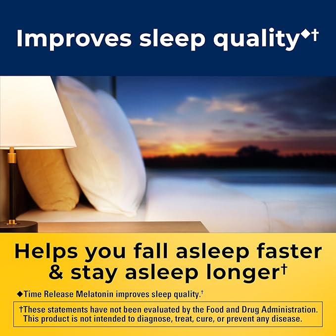Nature Made Time Release Melatonin 3mg Gummies, 100% Drug Free Sleep Aid for Adults, 60 Melatonin Gummies, 60 Day Supply