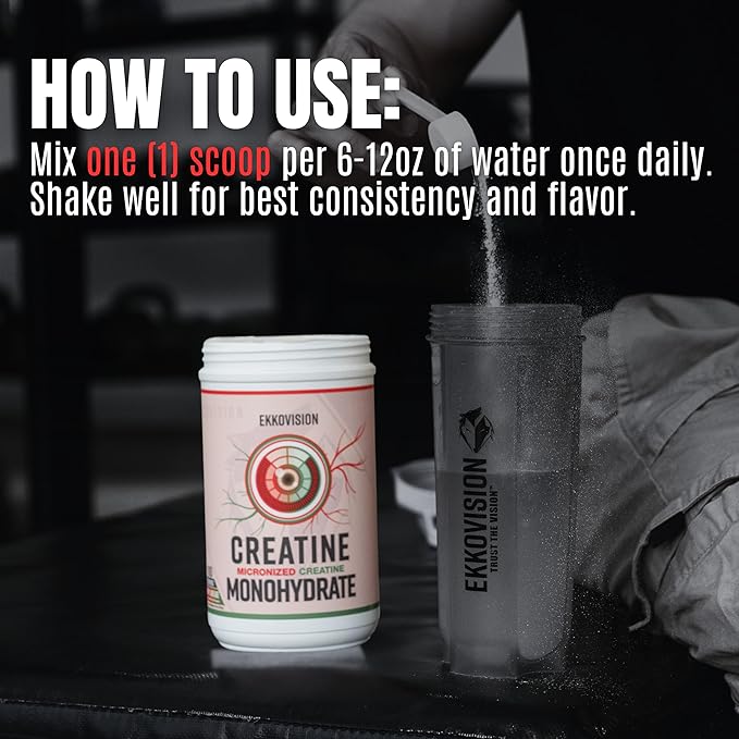 Creatine Monohydrate Powder, Micronized, Green Apple, Pre Workout & Post Workout Supplement for Men and Women, Energy Support, Easy to Mix in Shakes, Smoothies & Beverages, 100 Servings