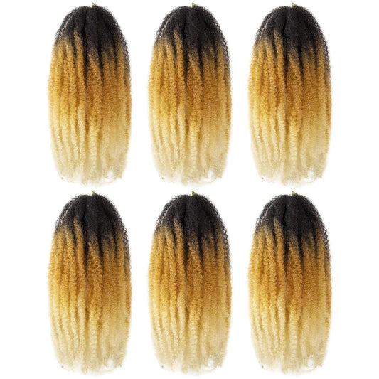 Toyotress Marley Twist Braiding Hair - 18 Inch Ombre Blonde Long Marley Hair For Faux Locs, Afro Kinky Curly Marley Twist Croche