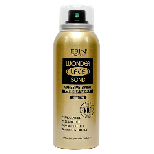 Wonder Lace Bond Adhesive Spray - Sensitive (Extreme Firm Hold), 2.7 Fl. Oz./ 80Ml | Fast Drying, No Residue, No Build Up, Power