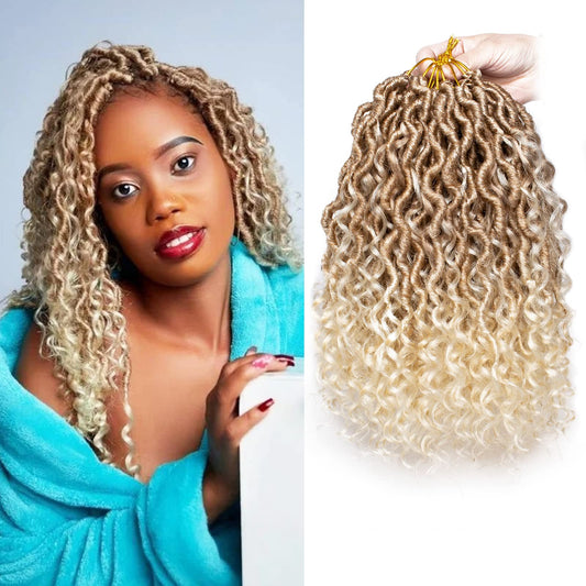 Zrq Short Goddess Locs Crochet Hair 10 Inch Boho Faux Locs Crochet Braids,8 Packs Hippie Locs 27613 Bohemian Locs Crochet Hair R