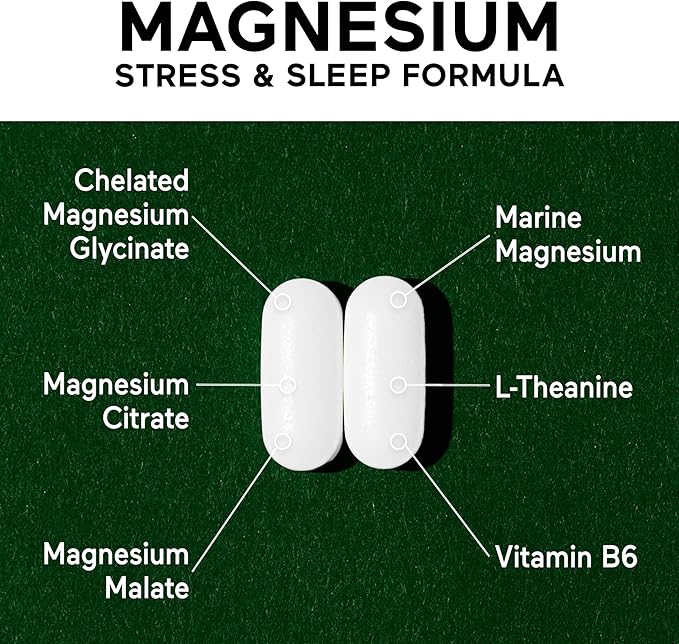 Smarter Nutrition Magnesium Complex - Chelated Magnesium Glycinate + Citrate, Malate for Sleep, Relaxation, Muscle & Nerves + Clinically Proven L-Theanine, Non-GMO-360 Tablet[180-Day Supply]