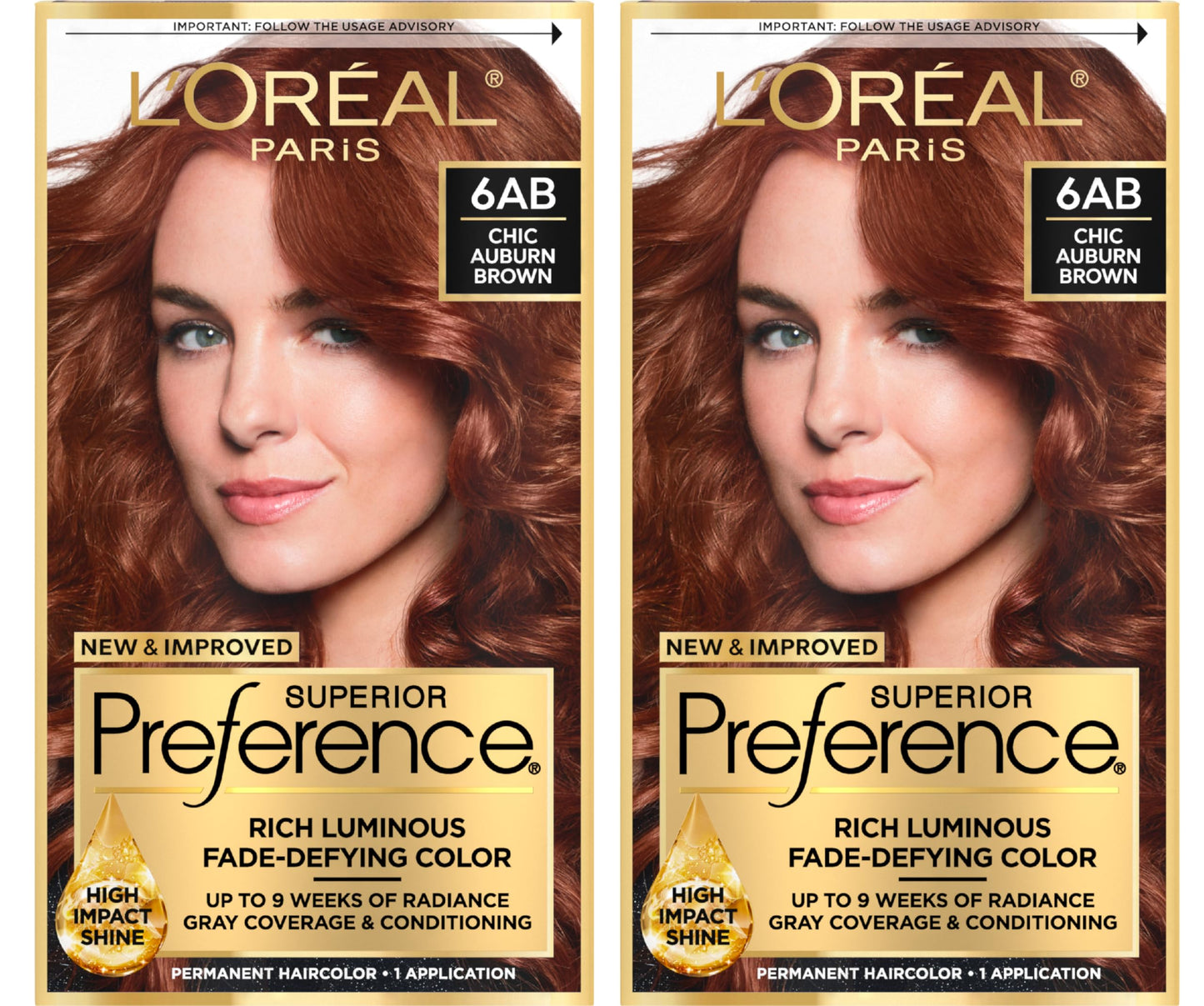 L'Oreal Paris Superior Preference Luminous Fade-Defying Permanent Hair Color, Hair Dye For Up To 9 Weeks Of Radiance, Chic Aubur