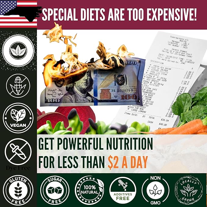 InviNutri Powder for Extreme PICKY Eaters ARFID ASD. Transform Any Food into Superfood with Organic Nutrition Boost, Invisibly Effortlessly Instantly! 40x Nutrient-Rich 30mg Sulforaphane 24 serv.