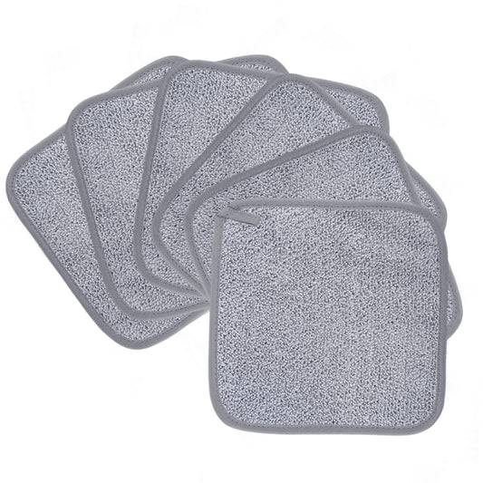Polyte Premium Hypoallergenic Microfiber Makeup Remover And Facial Cleansing Cloth, 8 X 8 In, 6 Pack (Gray)